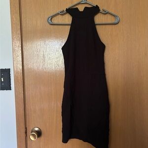 Forever 21 Black Asymmetrical Halter Dress